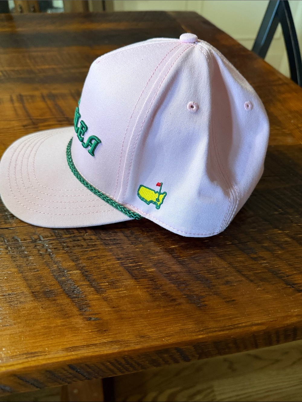 Masters Pink Trucker Hat with Green Embroidered 'Azalea' - Picture 2 of 4